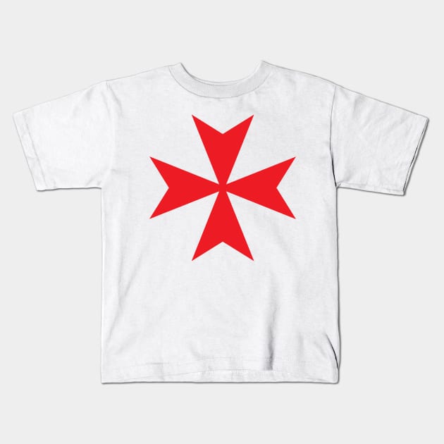 St. John's Cross / Maltese Cross (red) Kids T-Shirt by PabloDeChenez